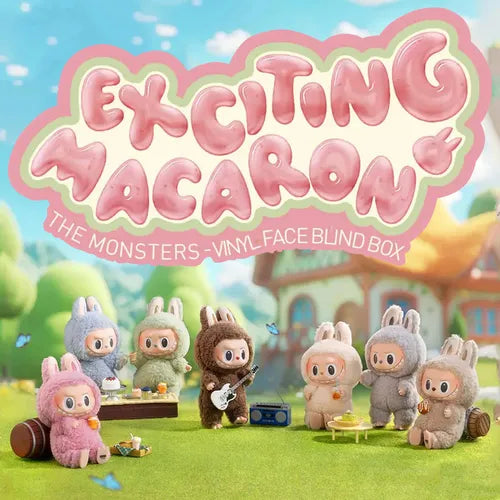 Pelúcia Labubu Monster Emocionante Macaron Pop Mart Cor Macaron – Empolgante Premium