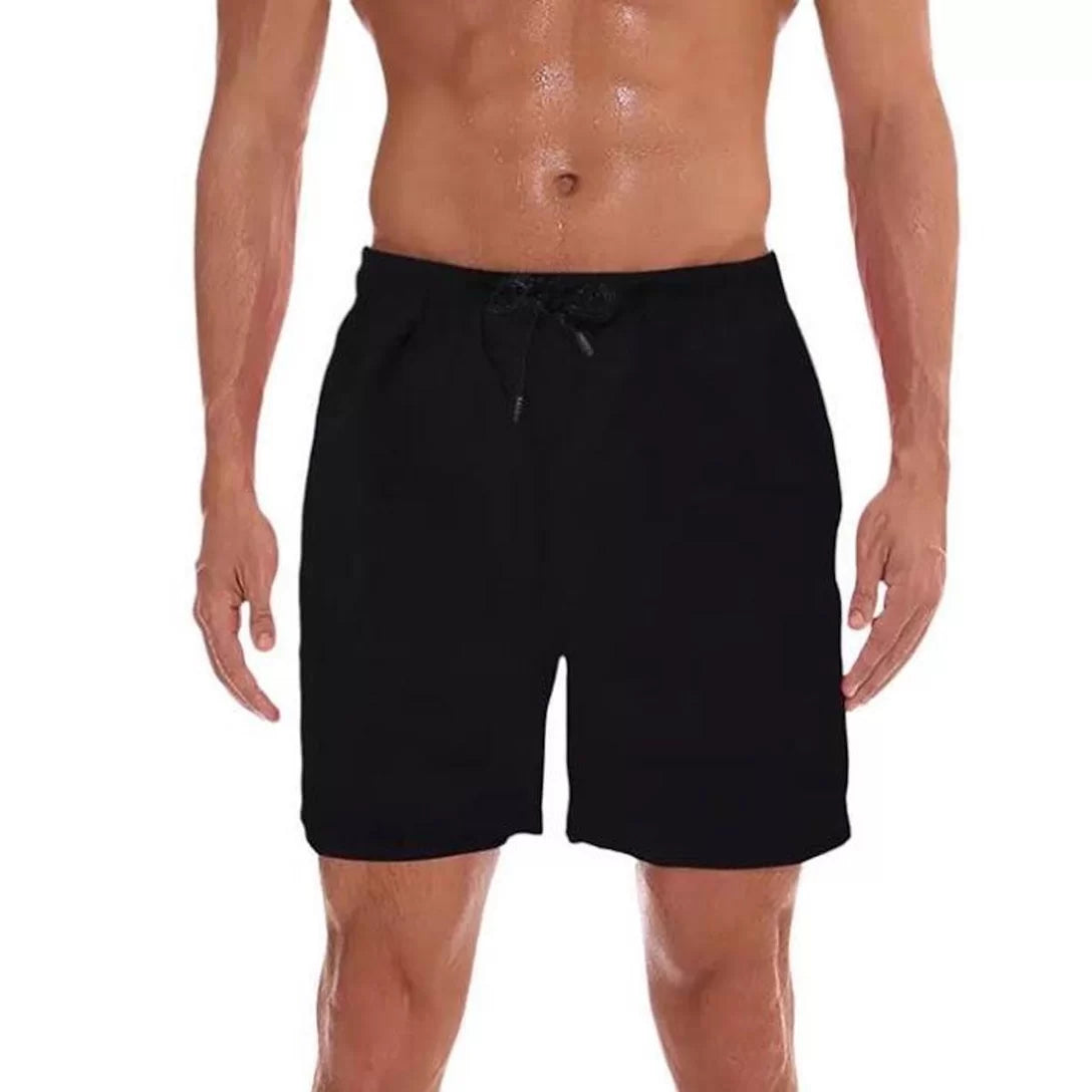 Kit Shorts Bermuda + Camiseta Fitness Corrida MASCULINA ALGODÃO 303 - +Cinza – Preto Black