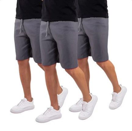 Kit 3 Bermudas Masculina Tactel Liso Academia Treino com Bolso – Traseiro Exclusivo
