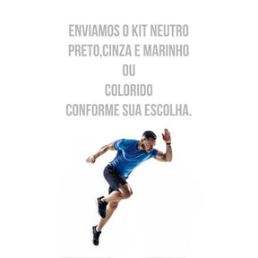 Kit Shorts Bermuda + Camiseta Fitness Corrida MASCULINA ALGODÃO 303 - +Cinza – Preto Black