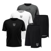 KIT 5 PEÇAS DRY FIT: 3 CAMISETAS + 2 – BERMUDAS Confortável